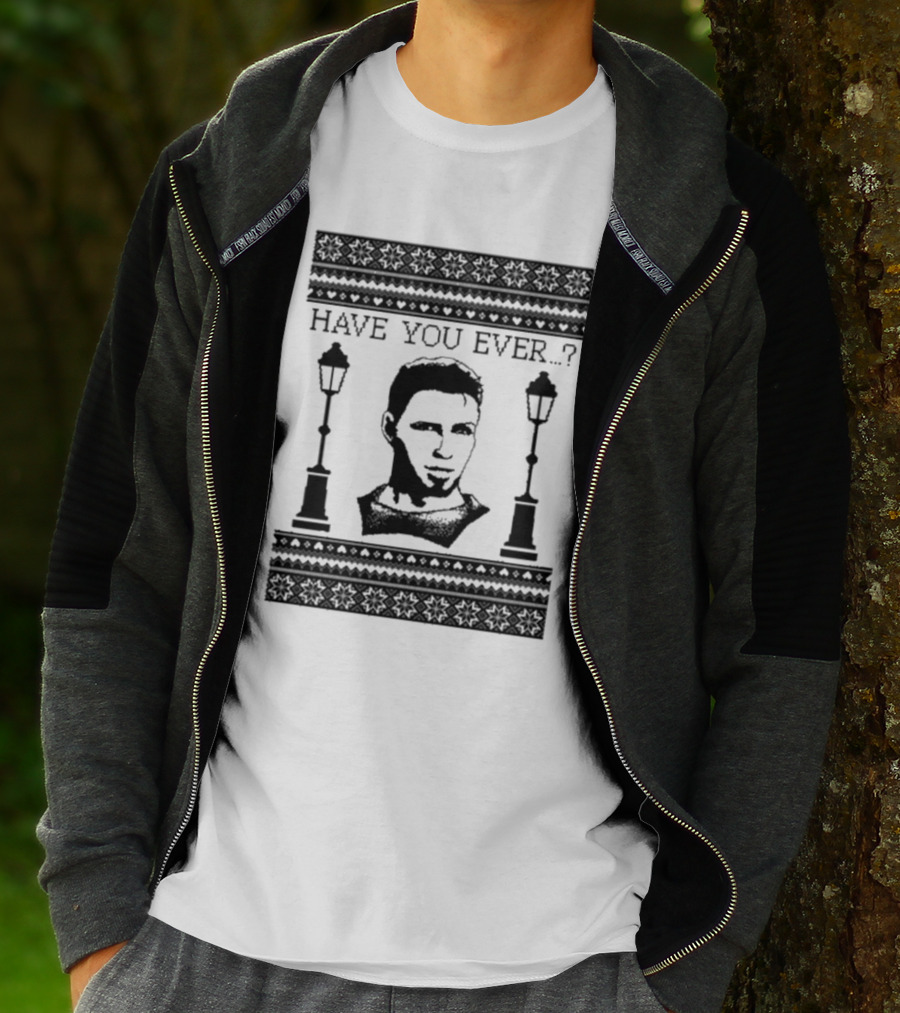 Dragon Age Alistair Have You Ever Ugly Christmas Sweater With Lamp Posts T-Shirt