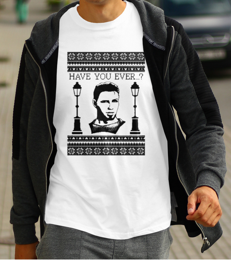 Dragon Age Alistair Have You Ever Ugly Christmas Sweater With Lamp Posts T-Shirt