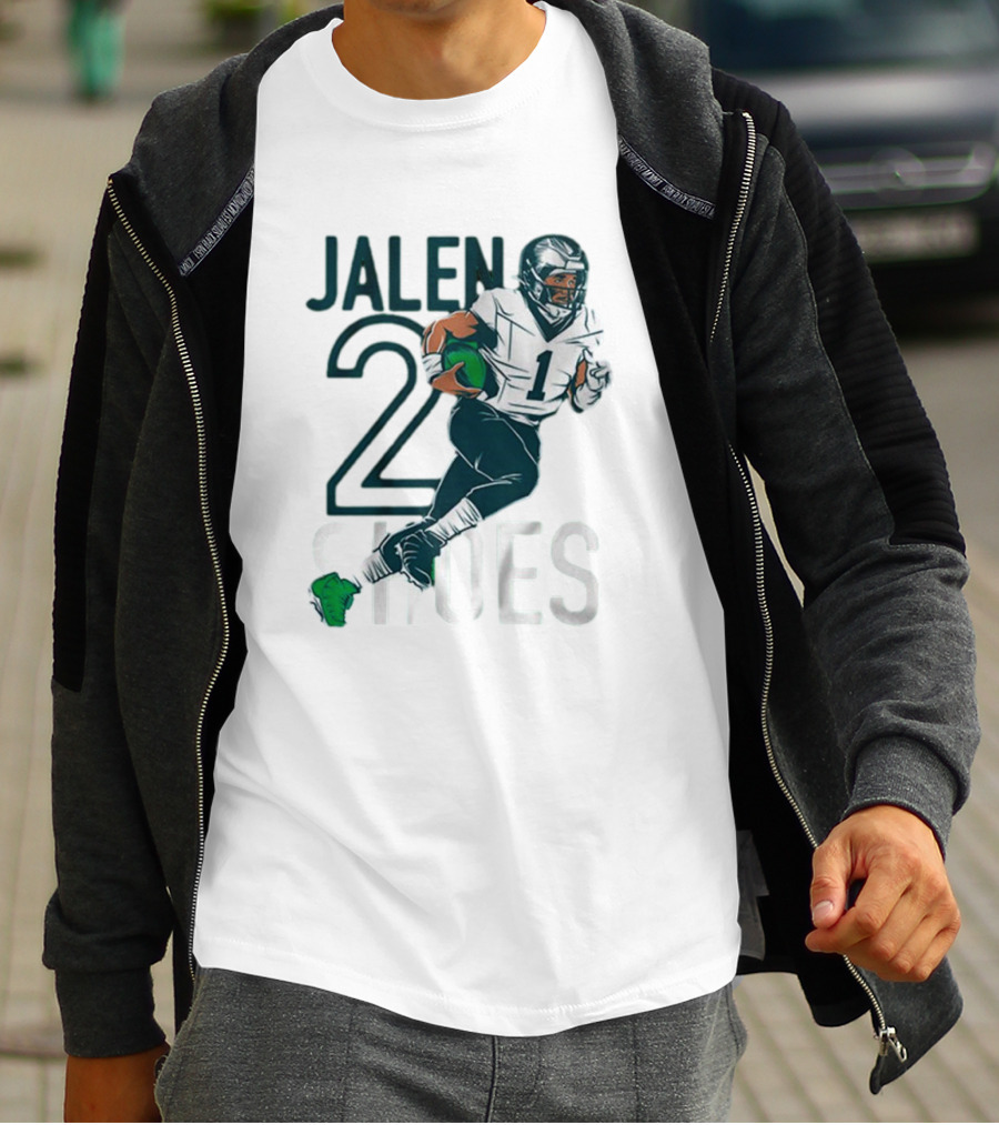 Jalen Hurts Two Shoes Philadelphia Eagles NFL Player Football Action T-Shirt
