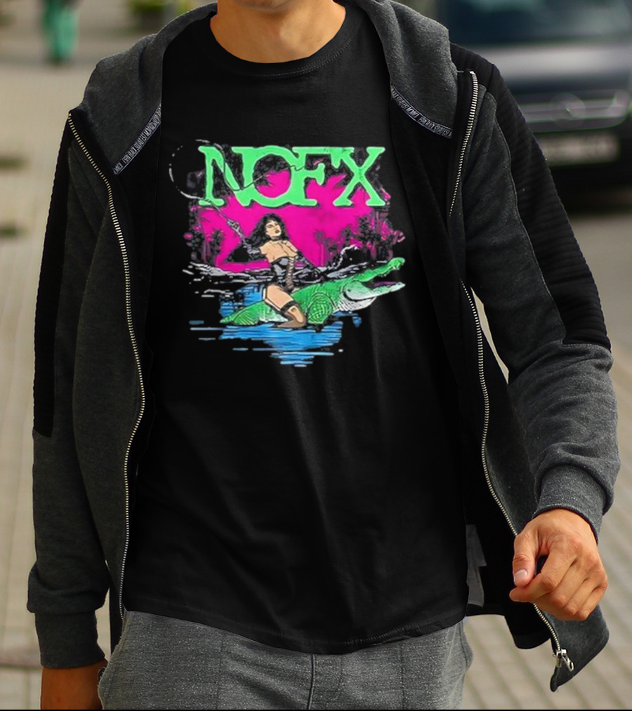 NOFX Alligator Woman Swamp Scene T-Shirt