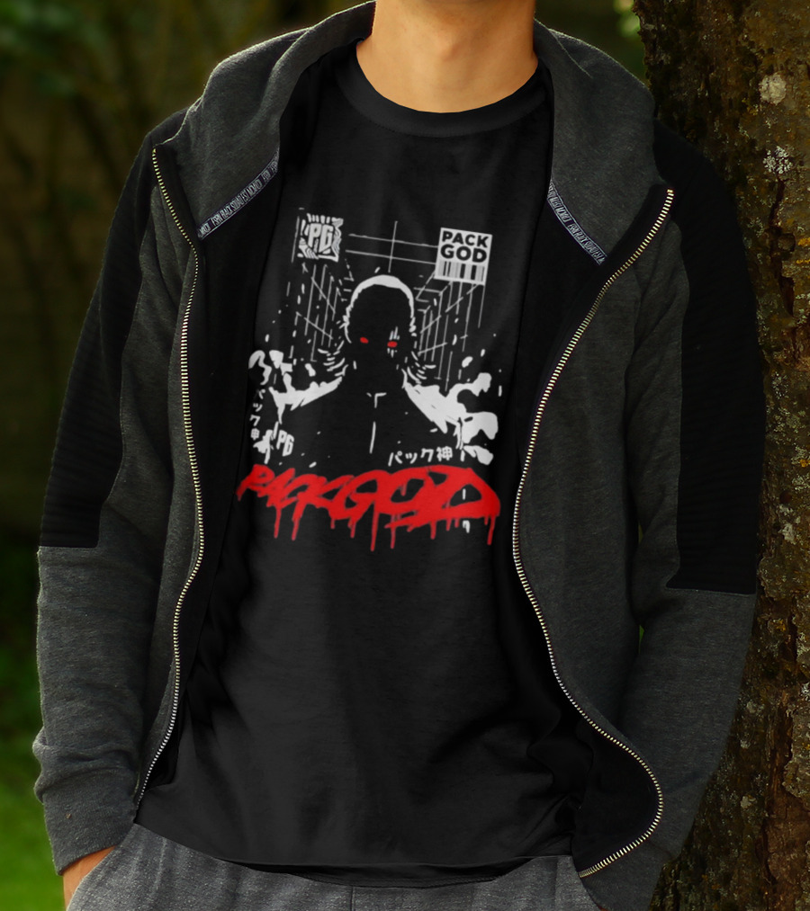 Packgod PG Red Eyes Urban Barcode Aesthetic T-Shirt