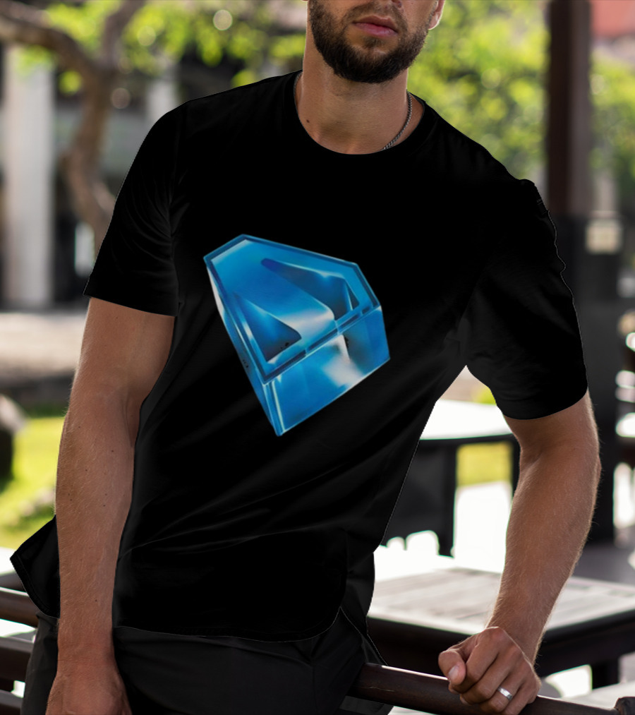 Superman 2025 Movie Stylized S-Shield Blue Diamond Emblem T-Shirt