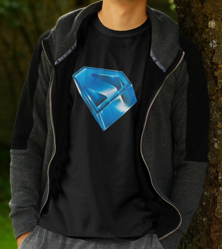 Superman 2025 Movie Stylized S-Shield Blue Diamond Emblem T-Shirt