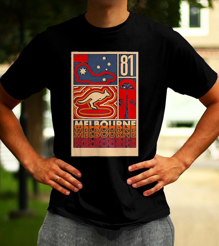 Melbourne 81 Stars Kangaroo Design Funny Oscar Piastri T-Shirt