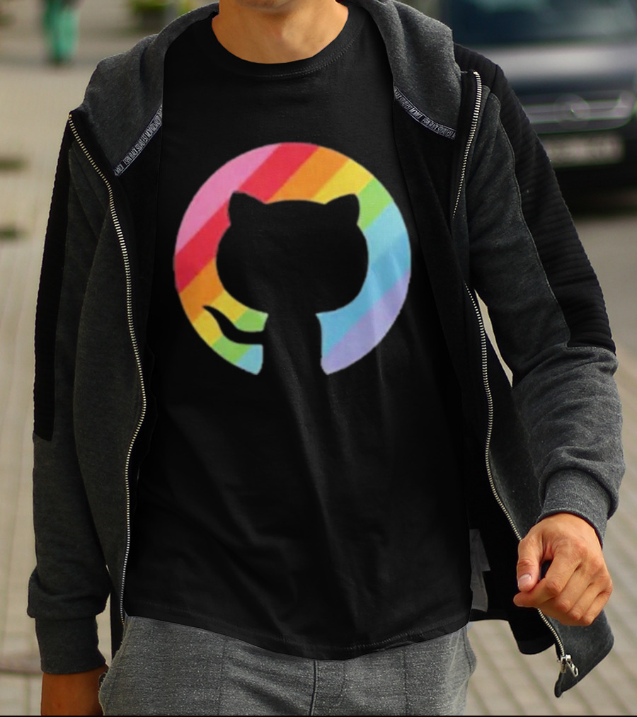 Invertocat Pride Github Merch Rainbow T-Shirt