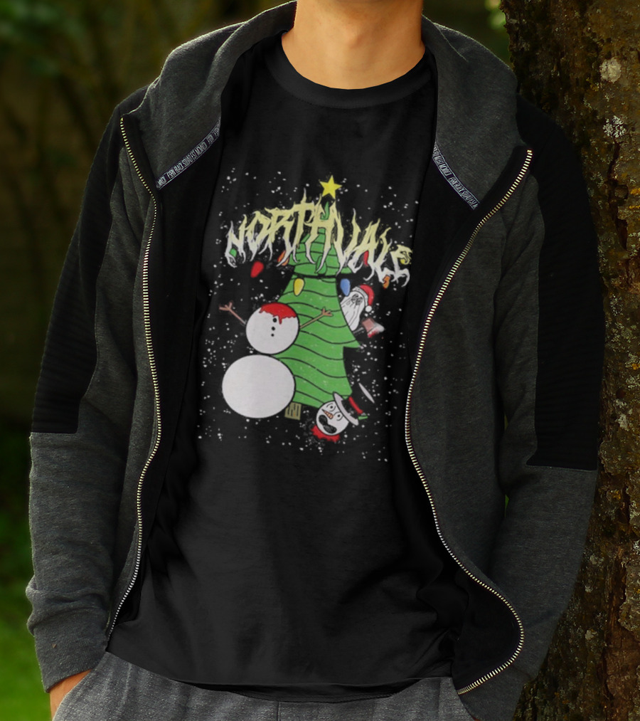 Northvale Headless Snowman Christmas Tree Festive Holiday Scene T-Shirt