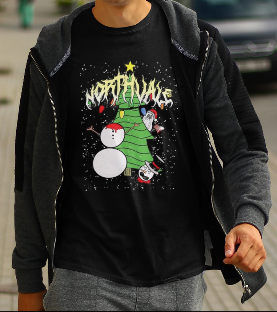 Northvale Headless Snowman Christmas Tree Festive Holiday Scene T-Shirt