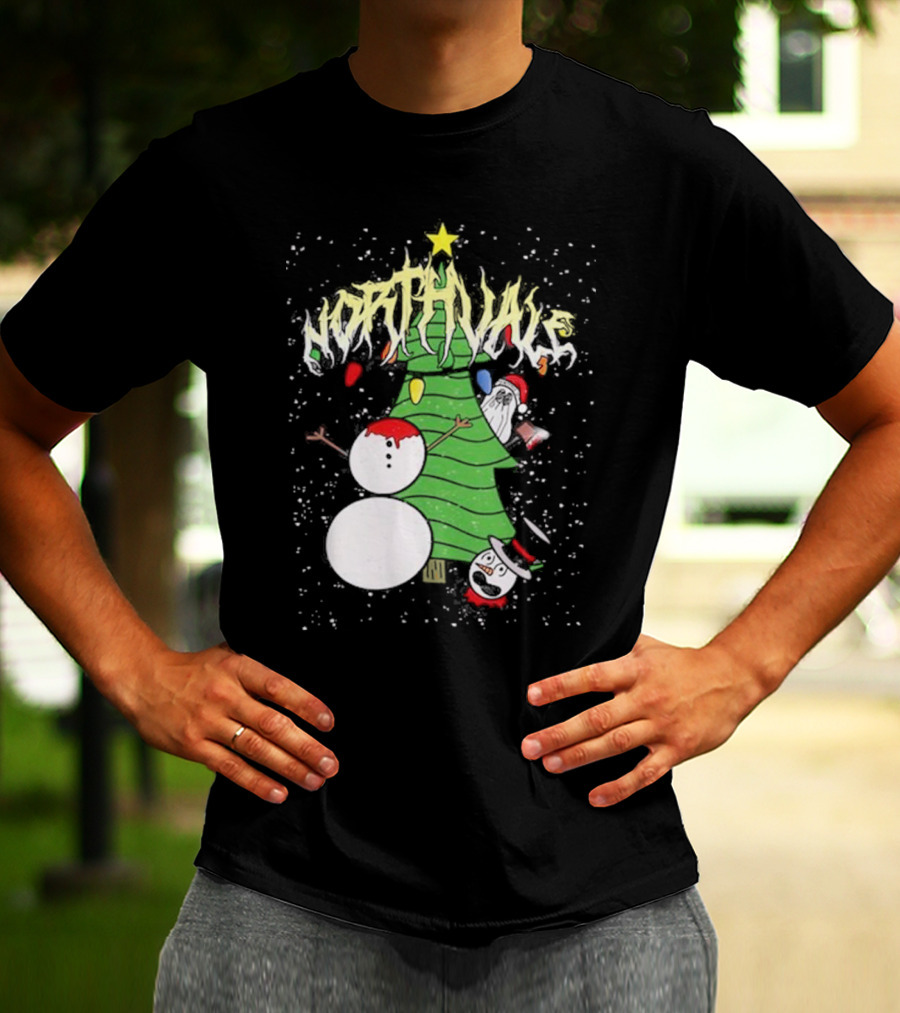 Northvale Headless Snowman Christmas Tree Festive Holiday Scene T-Shirt