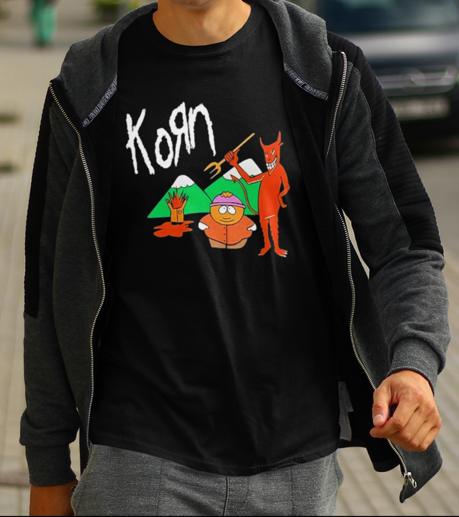 Korn 1999 South Park Character Devil Mountains T-Shirt