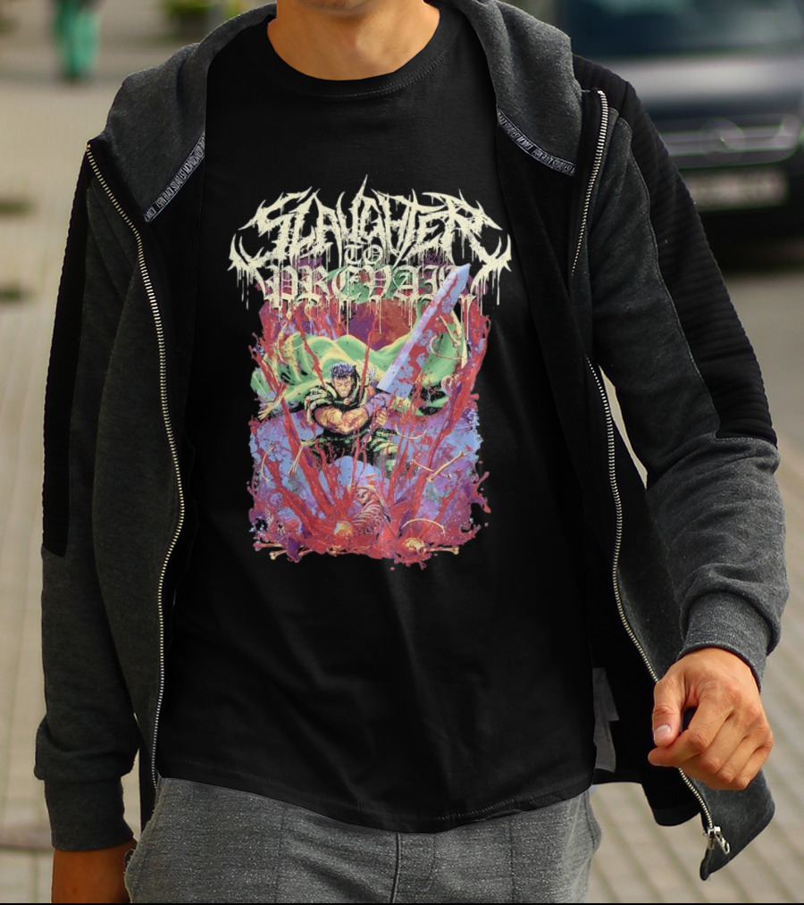 Slaughter To Prevail Guts Berserker Warrior With Sword In Blood And Guts T-Shirt