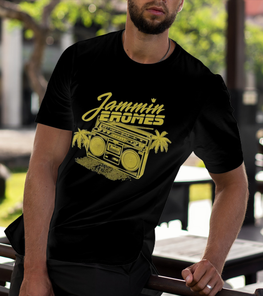 Jammin Jerome's Boombox Tropical Vibes Snowfall Collection T-Shirt