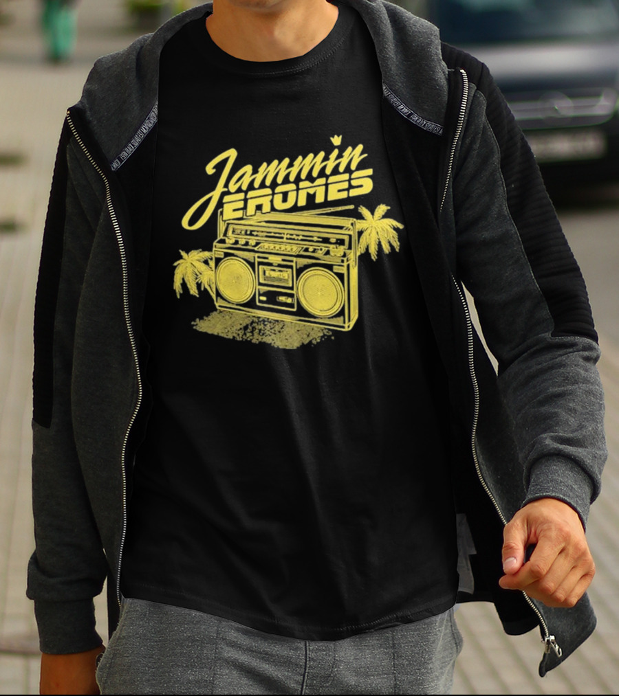 Jammin Jerome's Boombox Tropical Vibes Snowfall Collection T-Shirt