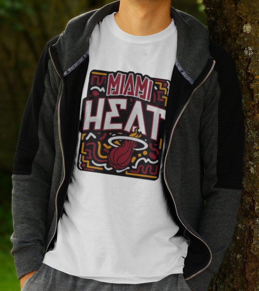 MIAMI HEAT Vibes Basketball Flame T-Shirt