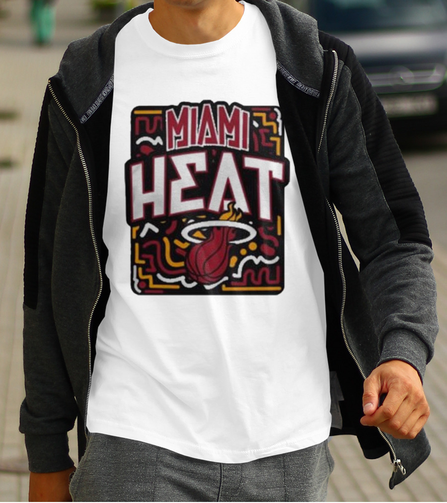 MIAMI HEAT Vibes Basketball Flame T-Shirt