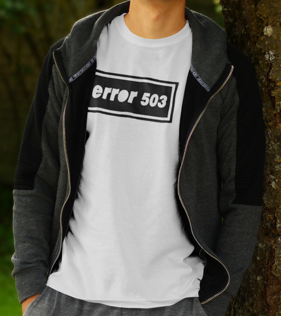 Oasis Error 503 Service Unavailable Black And White T-Shirt