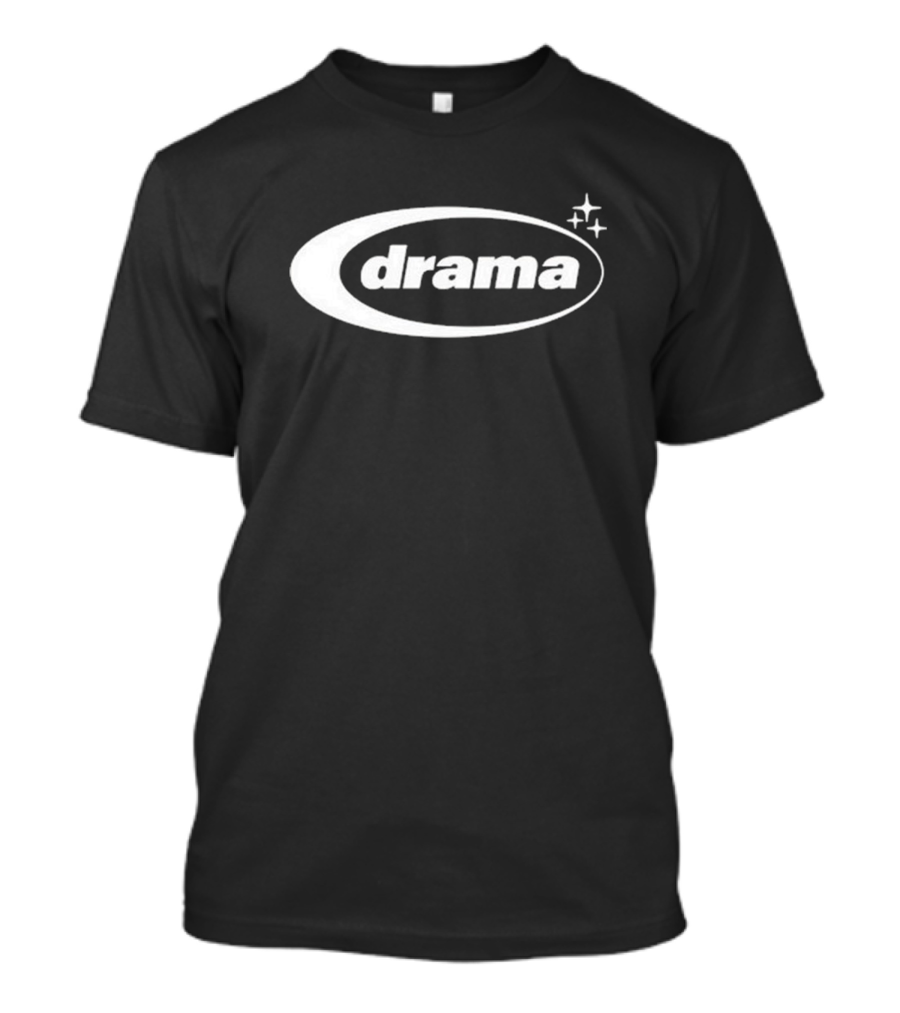 Drama Oval Linestar Logo Design With Sparkling Stars T-Shirt