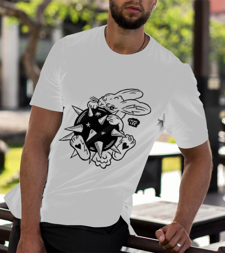 Chloeleeart Morningstar Bunny Holding Spiked Ball With Stars And Hearts T-Shirt