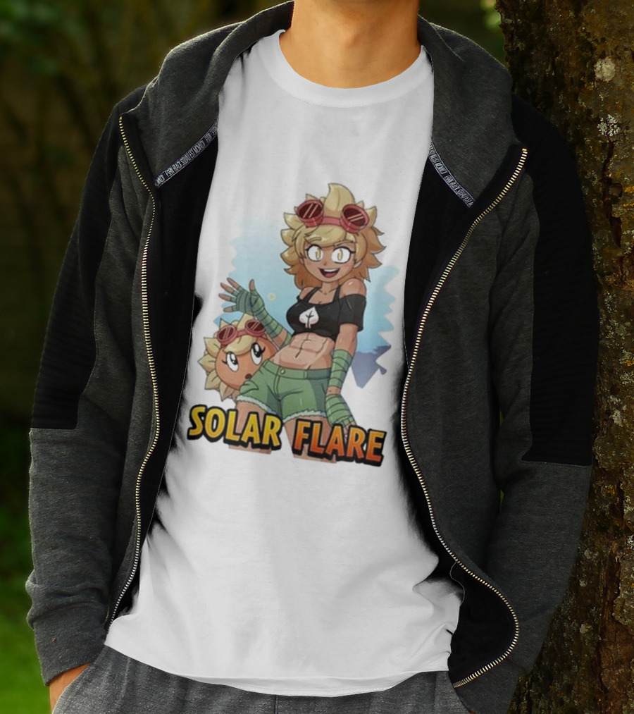 Solar Flare Anime Style Character With Blonde Hair And Goggles T-Shirt
