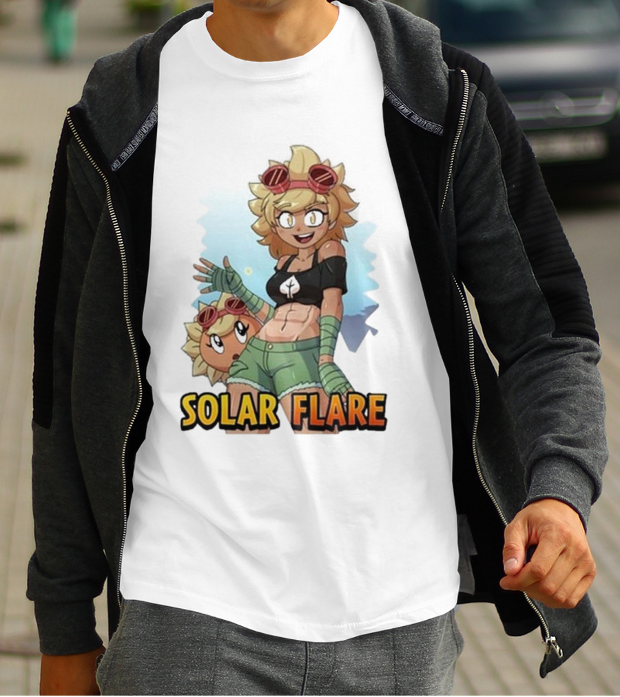 Solar Flare Anime Style Character With Blonde Hair And Goggles T-Shirt