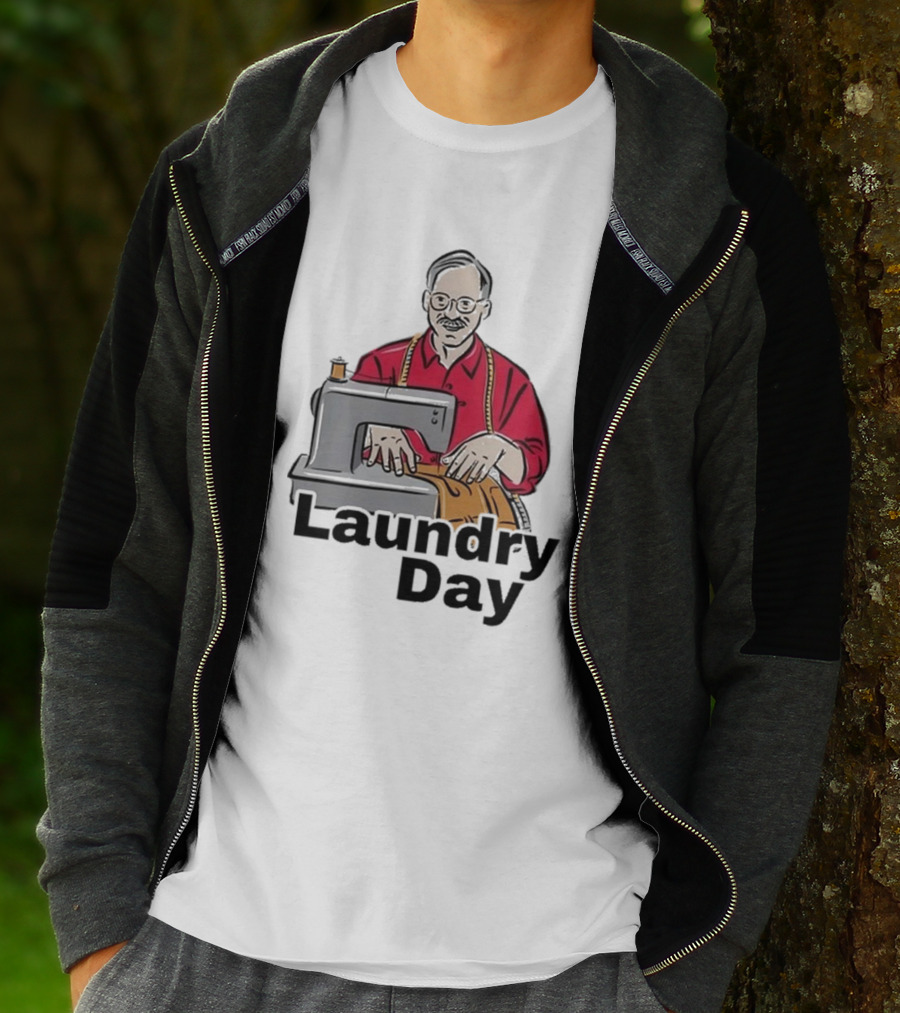 Laundry Day Retro Tailor With Sewing Machine T-Shirt