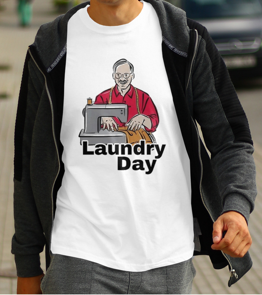 Laundry Day Retro Tailor With Sewing Machine T-Shirt