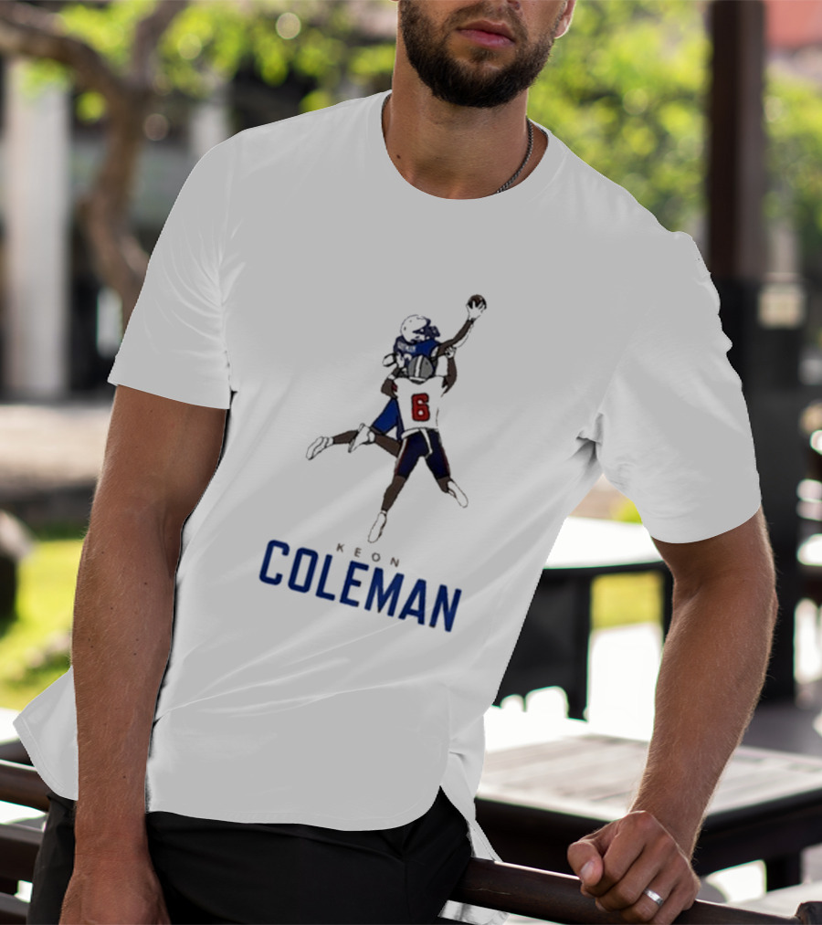Keon Coleman Buffalo Bills Jumping Catch Player Number 6 T-Shirt