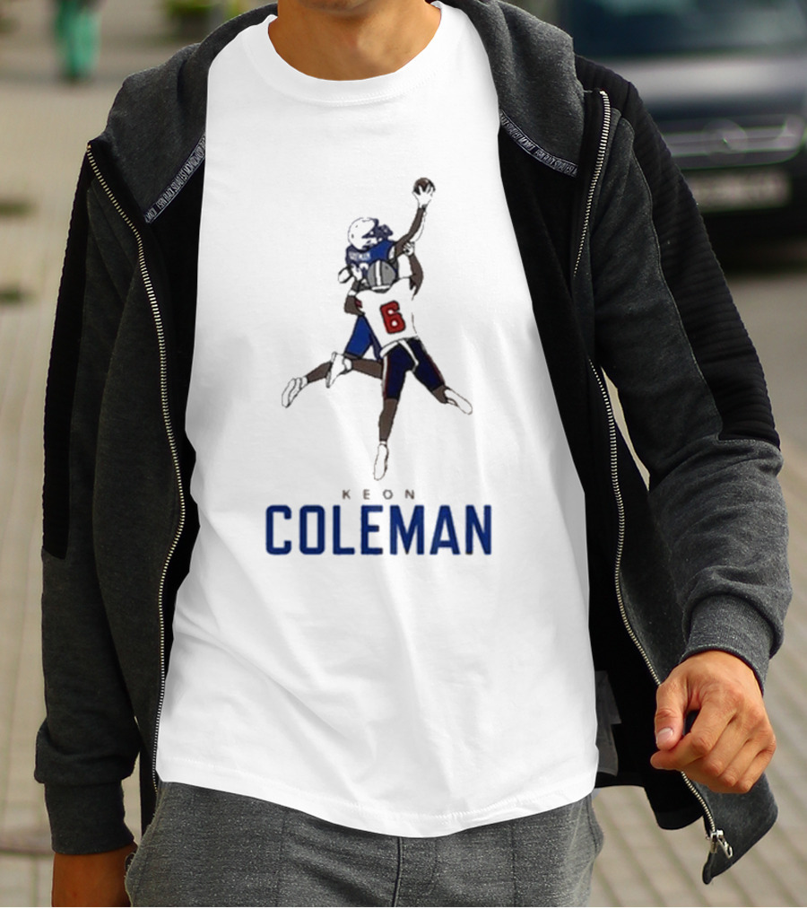 Keon Coleman Buffalo Bills Jumping Catch Player Number 6 T-Shirt