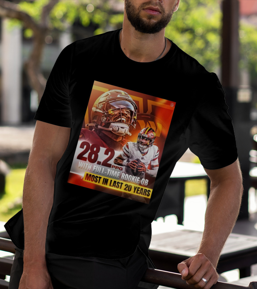 Washington Commanders NFL 28.2 PPG With Full-Time Rookie QB Most In Last 20 Years T-Shirt