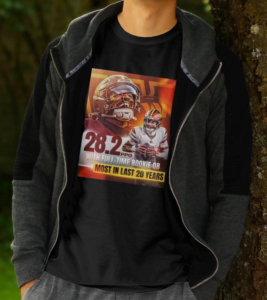Washington Commanders NFL 28.2 PPG With Full-Time Rookie QB Most In Last 20 Years T-Shirt