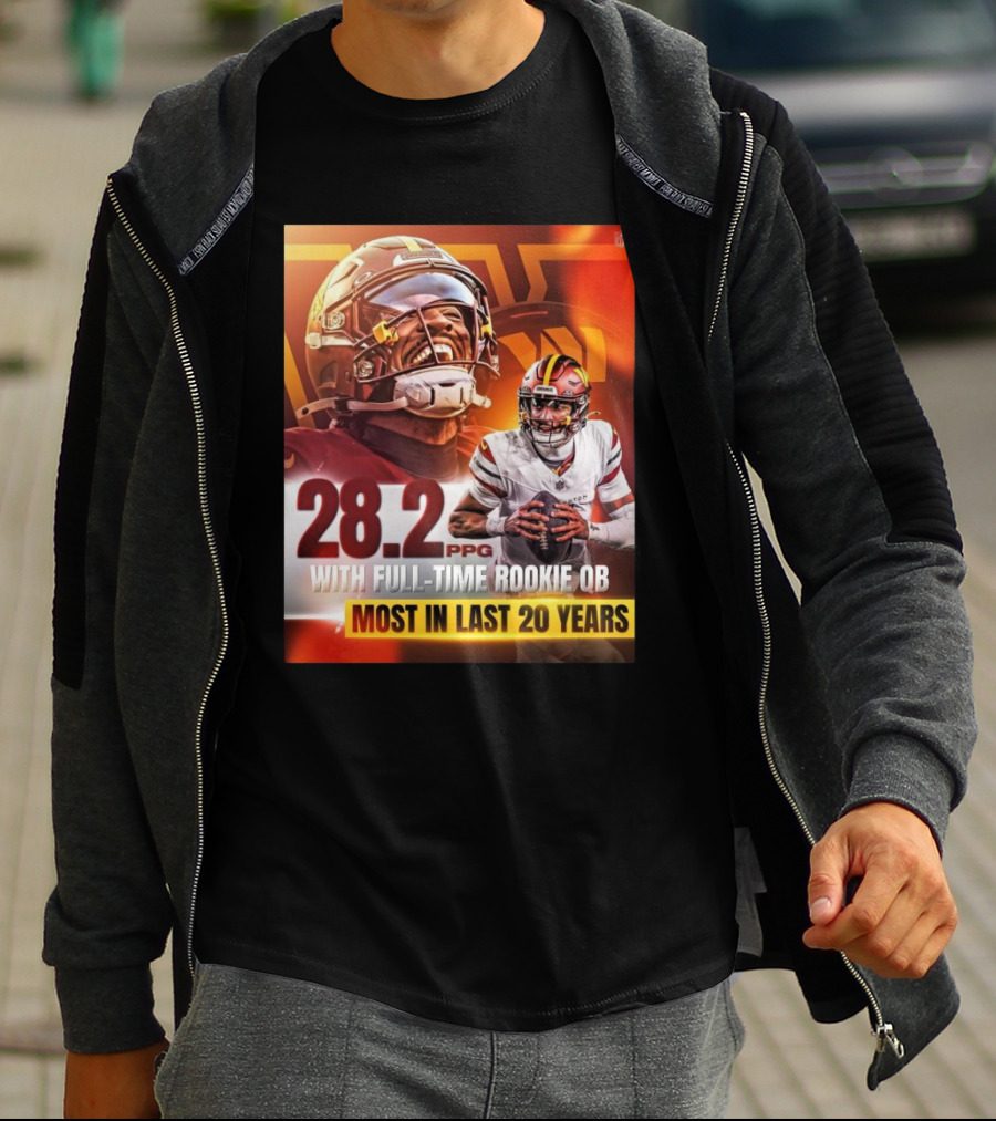 Washington Commanders NFL 28.2 PPG With Full-Time Rookie QB Most In Last 20 Years T-Shirt