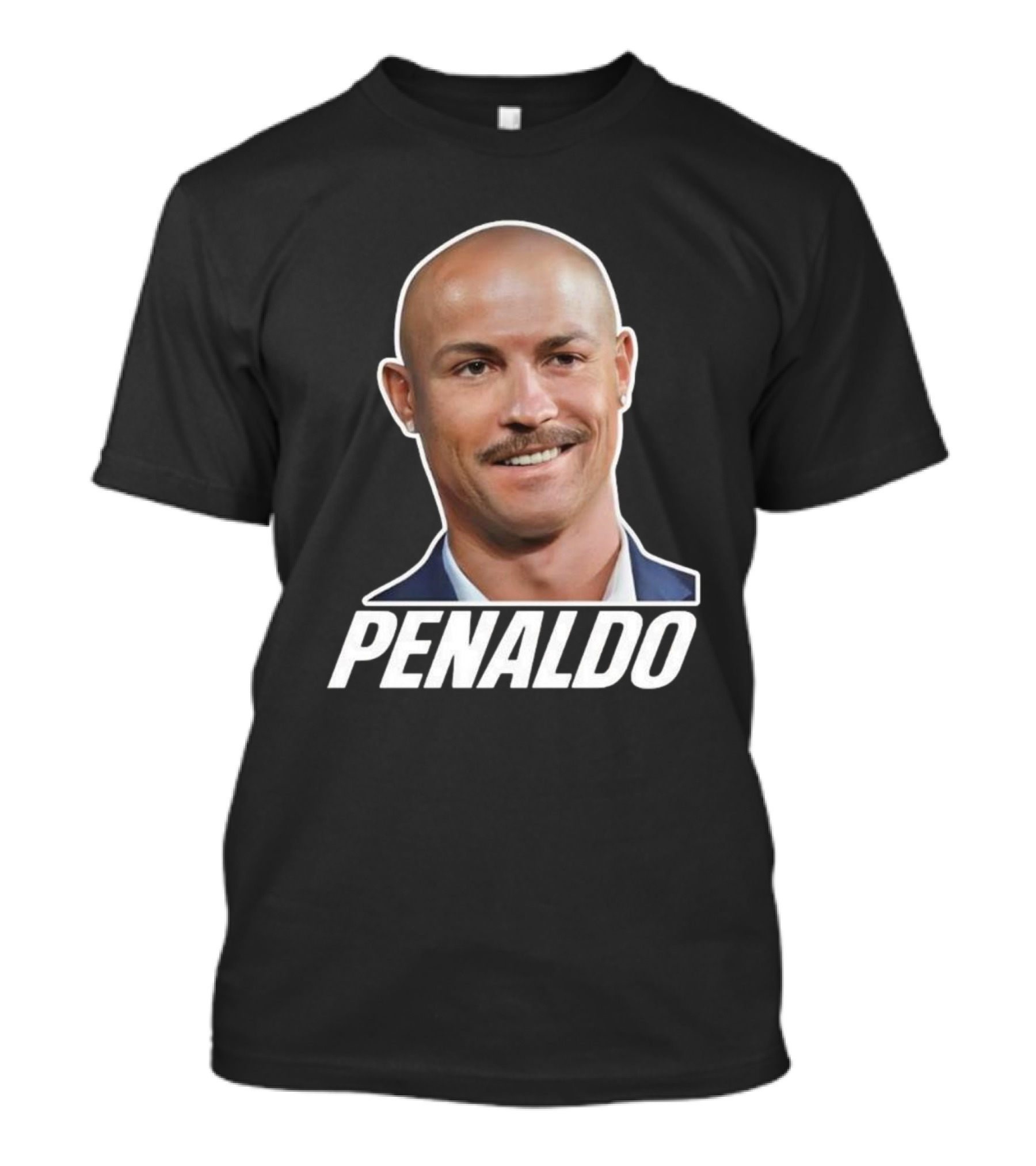 Bruhtees Penaldo Head Bald Mustache T-Shirt