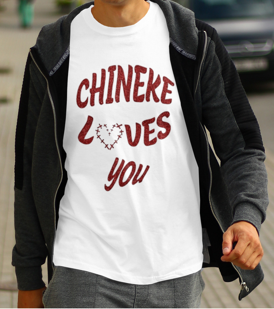 Chineke Loves You Heart Design Christmas T-Shirt
