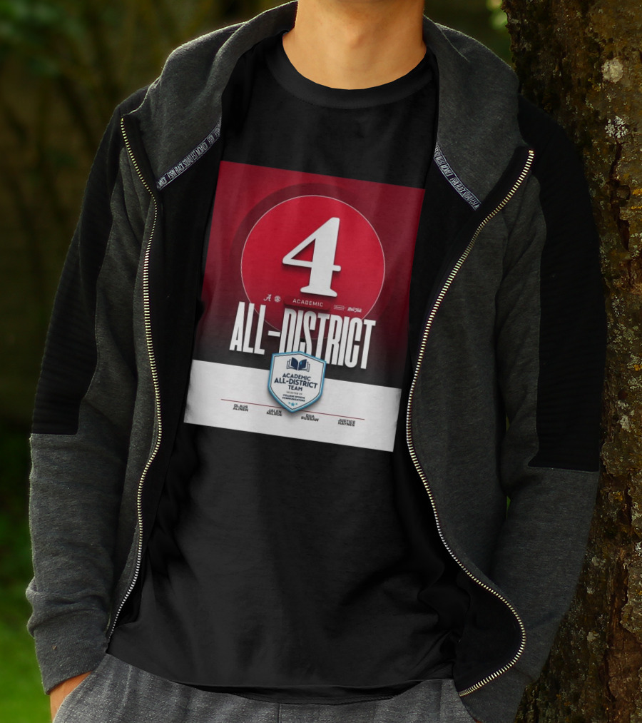 Alabama Crimson Tide Academic All-District Honorees Olaus Alinen Jalen Milroe Qua Russaw Justice Haynes T-Shirt