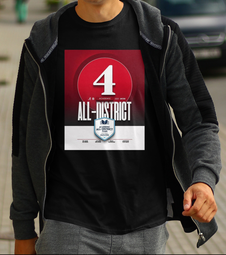 Alabama Crimson Tide Academic All-District Honorees Olaus Alinen Jalen Milroe Qua Russaw Justice Haynes T-Shirt