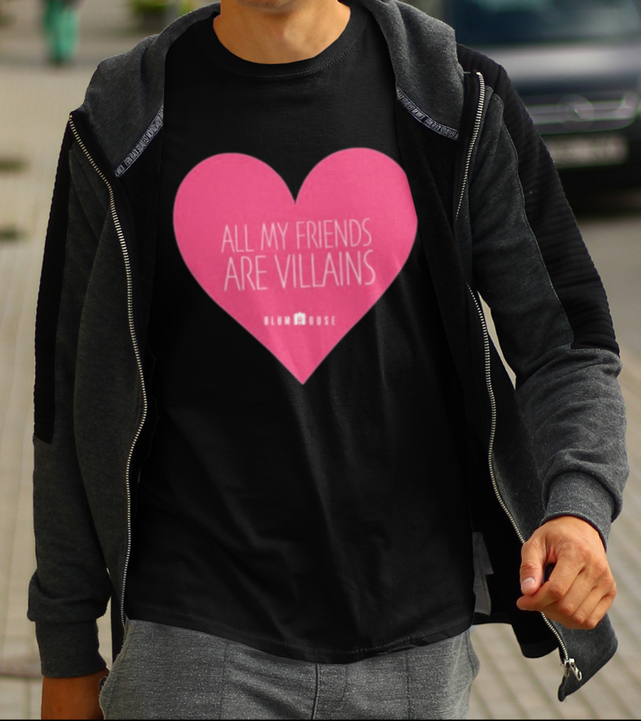 Blumhouse All My Friends Are Villains Valentine’s Heart T-Shirt