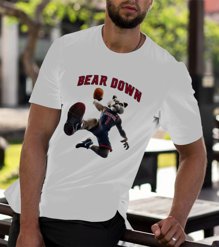 Bear Down Arizona Wildcats 2025 Basketball Mascot T-Shirt