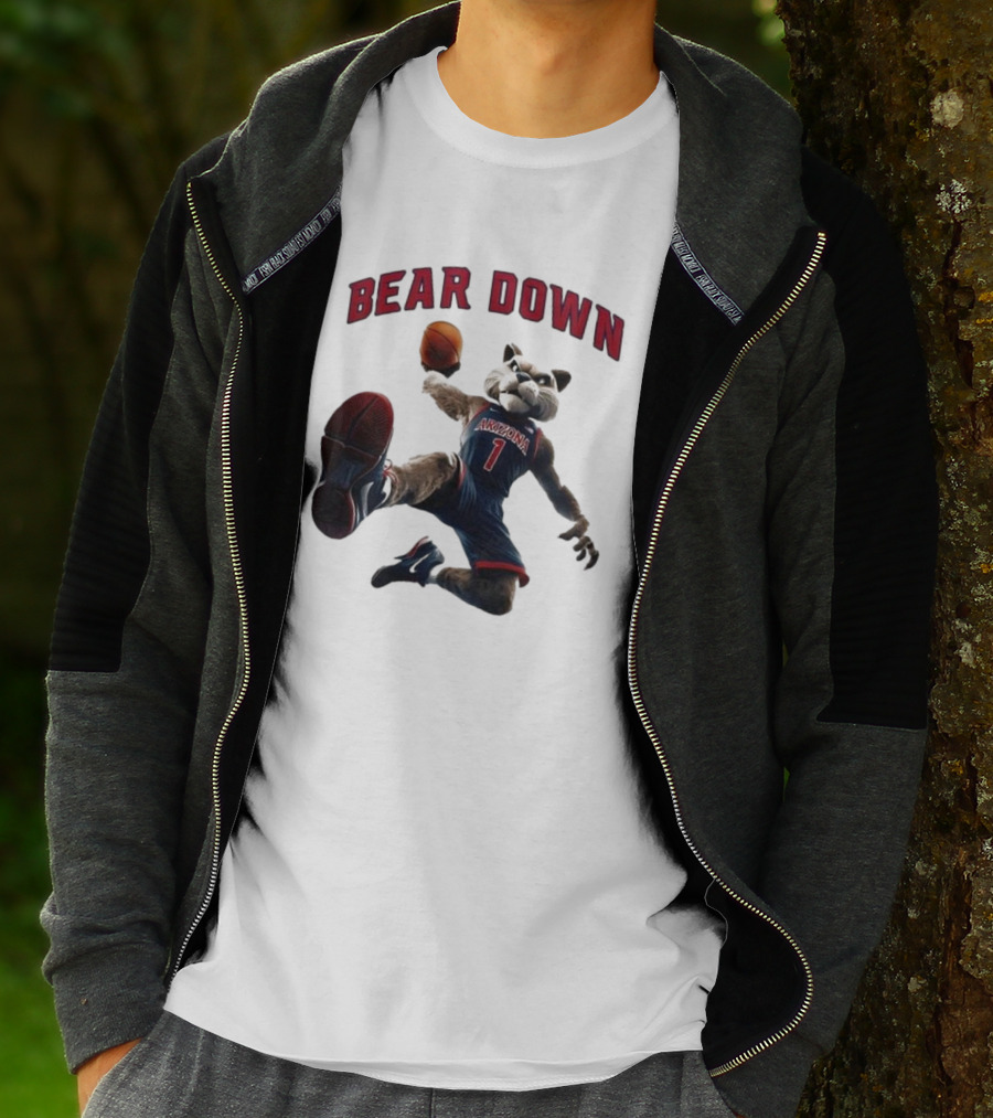 Bear Down Arizona Wildcats 2025 Basketball Mascot T-Shirt