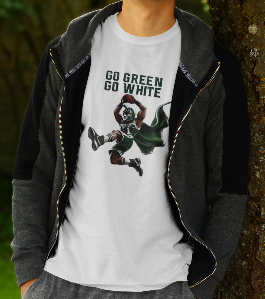 Michigan State Spartans Go Green Go White Football Mascot 2025 T-Shirt