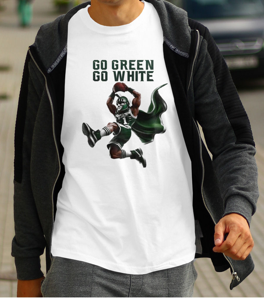 Michigan State Spartans Go Green Go White Football Mascot 2025 T-Shirt