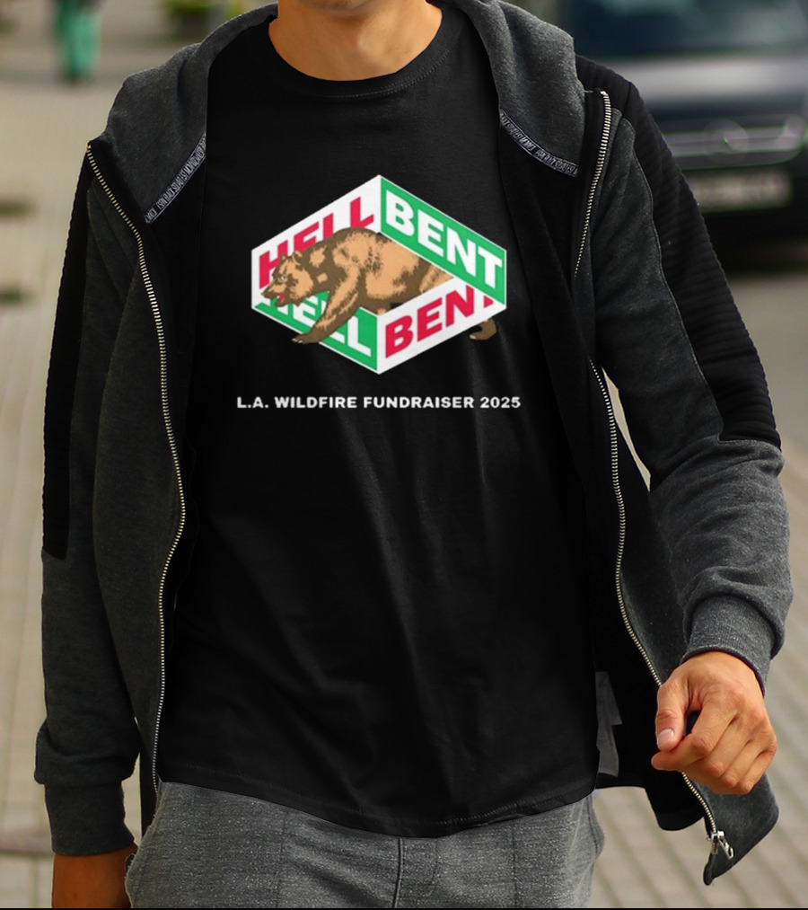Cloonee Hellbent L.A. Wildfire Fundraiser 2025 California Republic Bear T-Shirt