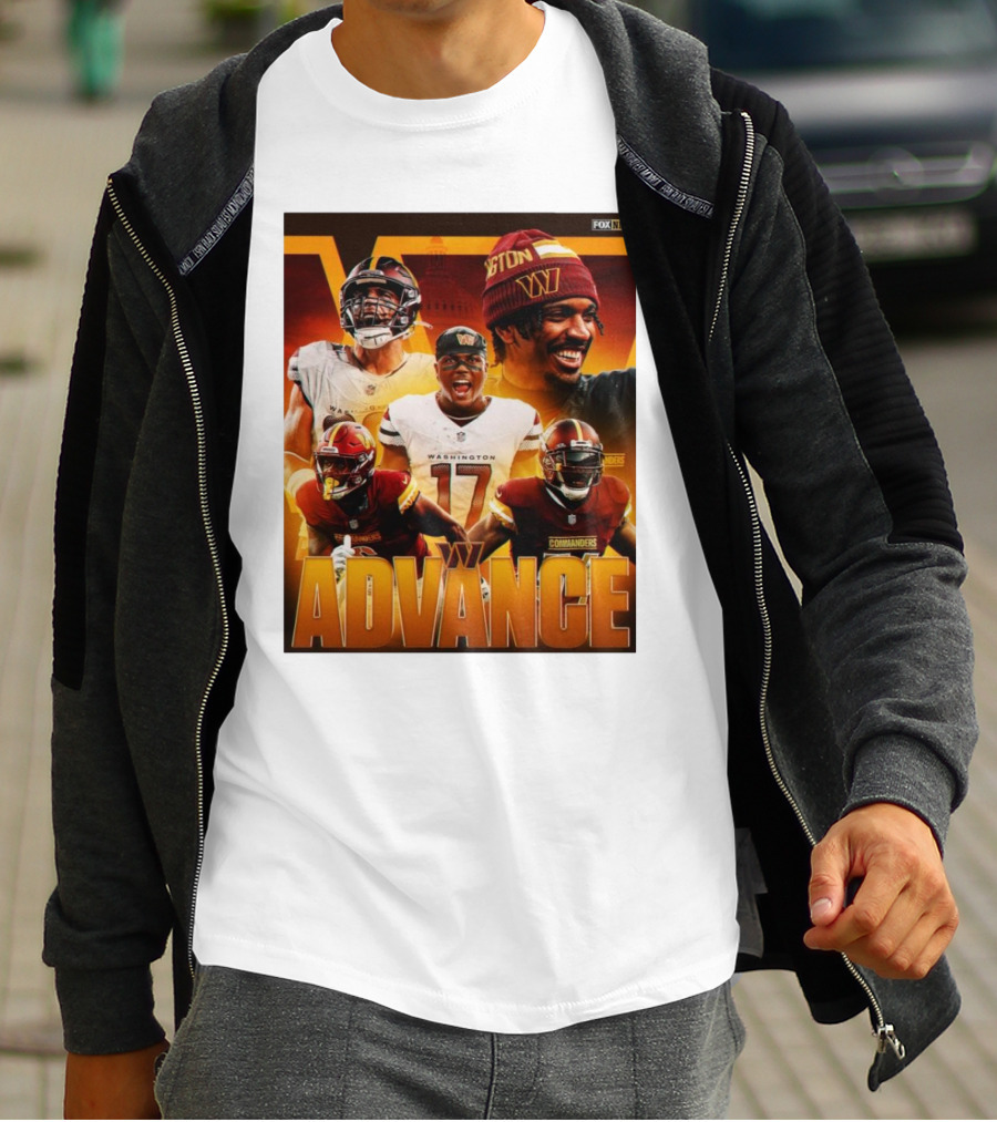 Washington Commanders Advance Sink Buccaneers Playoff Hopes FOX NFL Sports T-Shirt