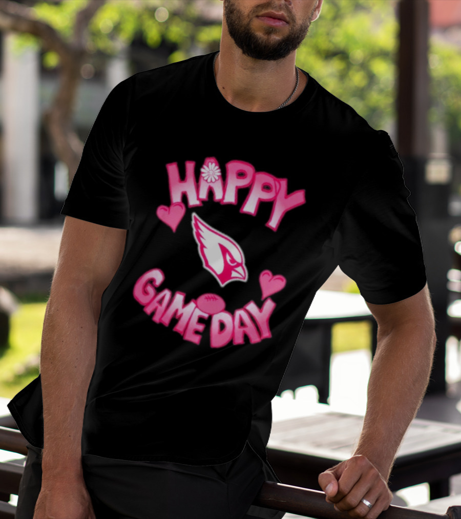 Valentine's Day Arizona Cardinals Happy Gameday 2025 Hearts T-Shirt
