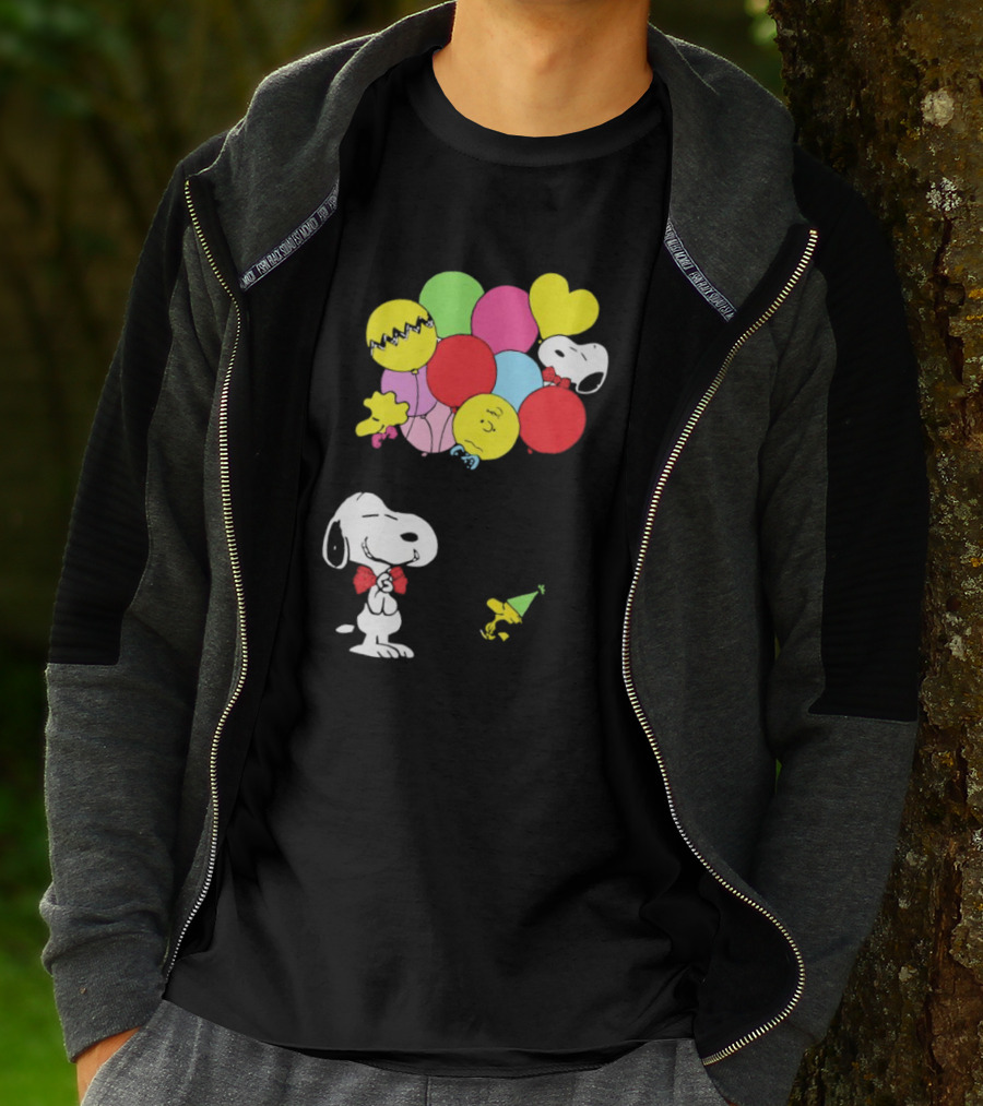 Peanuts Snoopy Woodstock Balloons Birthday T-Shirt