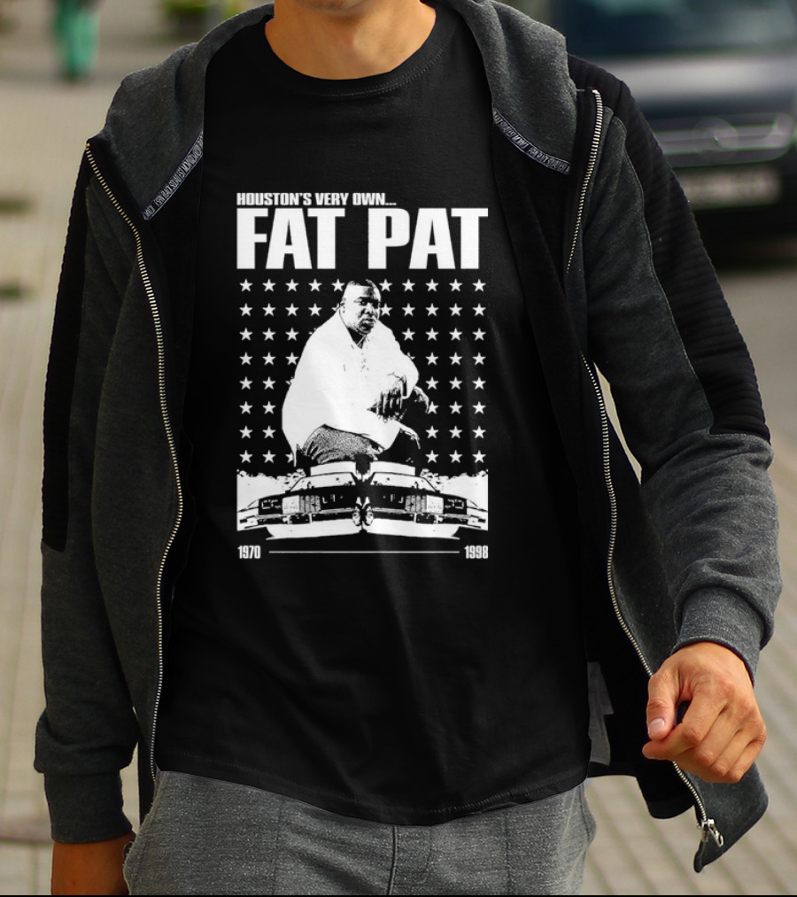 Houston’s Very Own Fat Pat 1970-1998 Featuring Star Pattern And Car Graphics T-Shirt