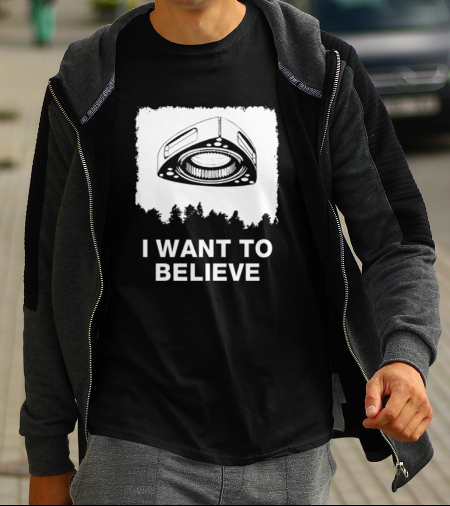 I Want To Believe Wankel Rotary Piston Engine UFO Theme T-Shirt