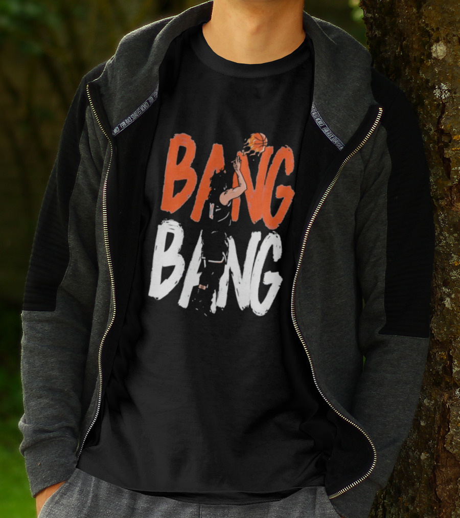 Jalen Brunson Basketball Bang Bang Orange White Combination T-Shirt