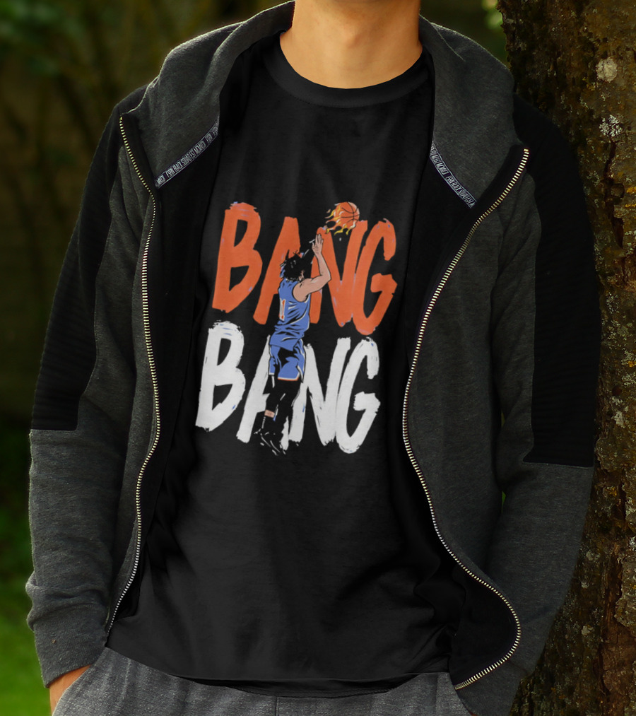 Jalen Brunson New York Knicks Bang Bang Basketball Player In Action T-Shirt