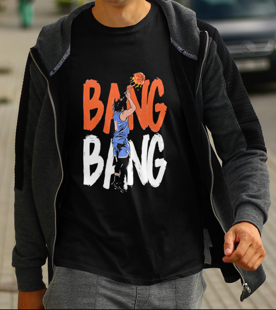 Jalen Brunson New York Knicks Bang Bang Basketball Player In Action T-Shirt