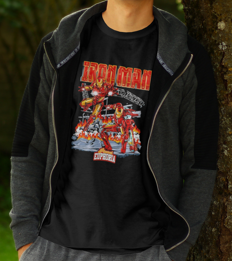 Iron Man Planet Euphoria Fiery Battle Scene T-Shirt