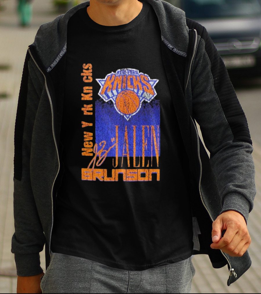 New York Knicks Jalen Brunson NBA Player Signature T-Shirt